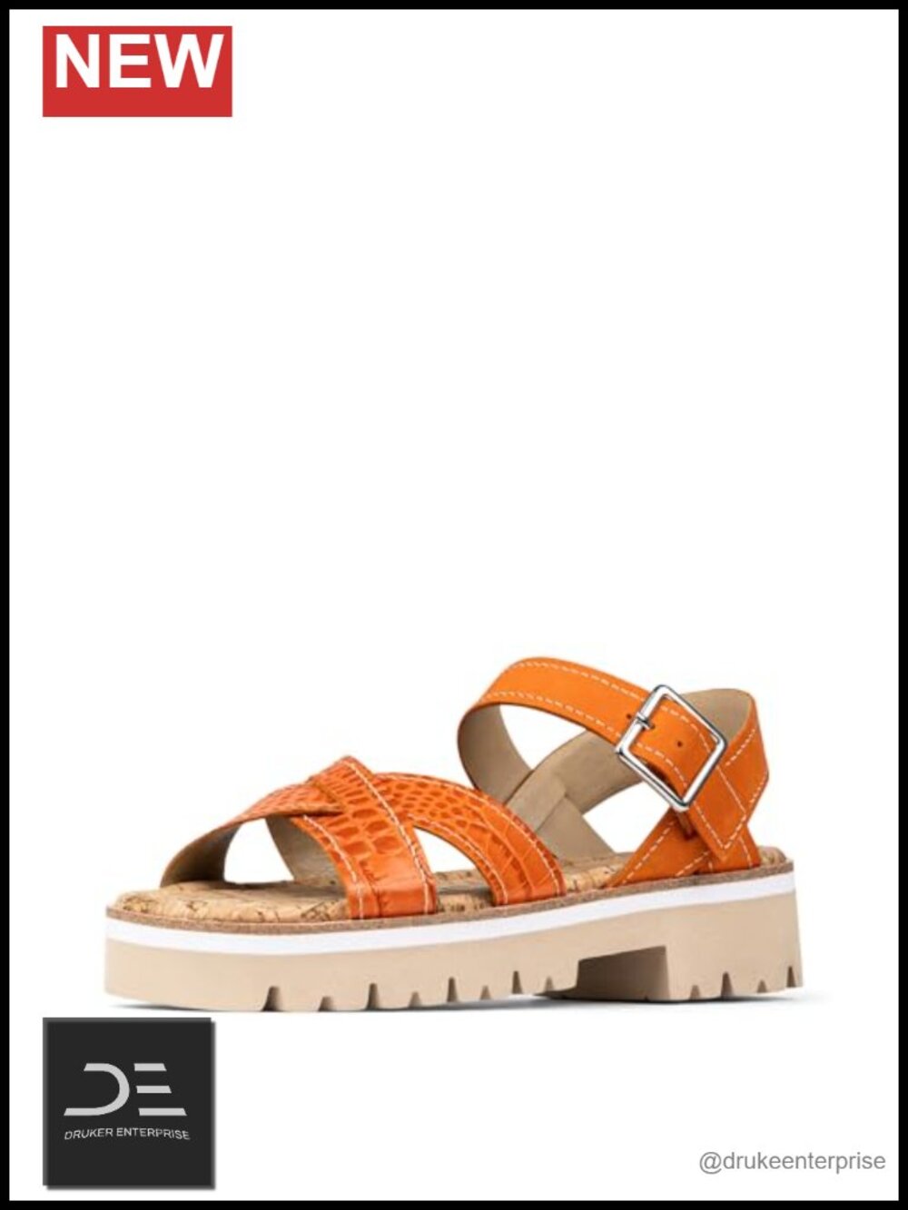 Women's Square Toe Platform Sandals Adjustable Slingback Memory Foam EVA Lug